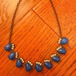 JCrew blue teardrop rhinestone necklace
